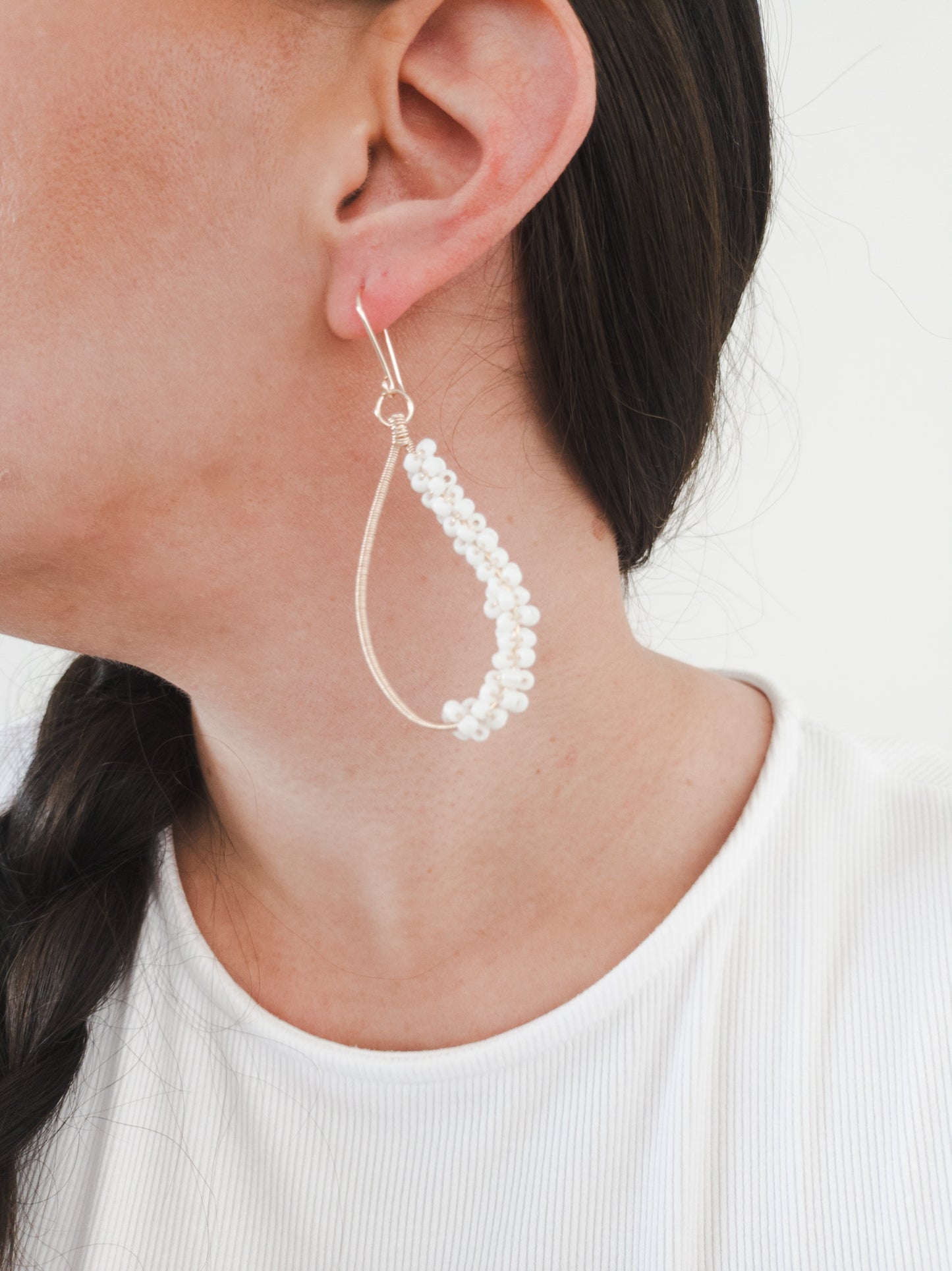 aretes mela-Blanco mate