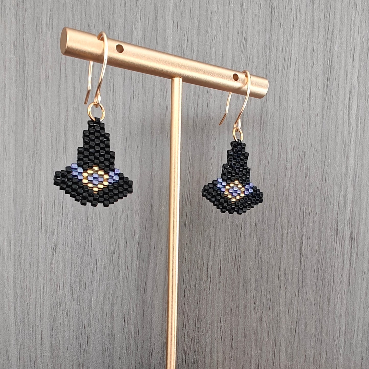 Aretes sombrerito de bruja | negro