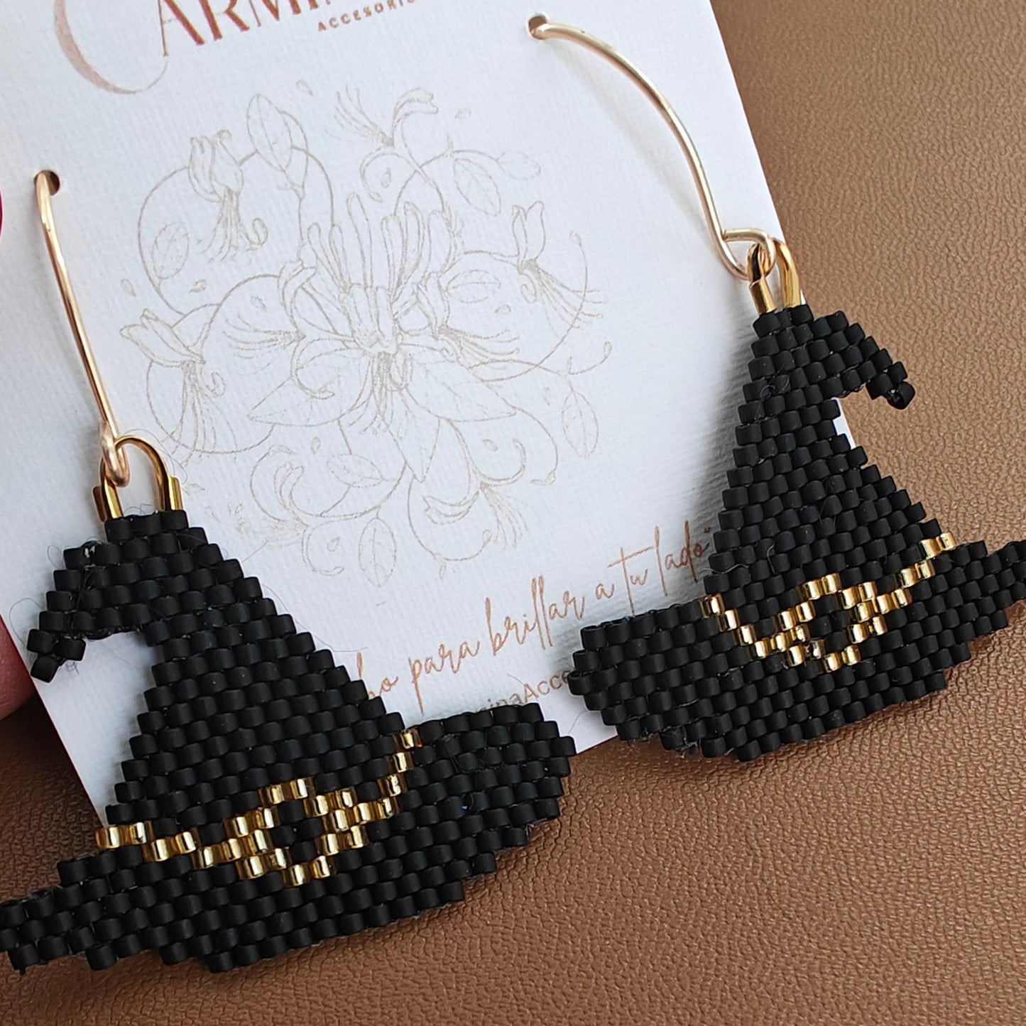 Aretes sombrero de bruja | negro