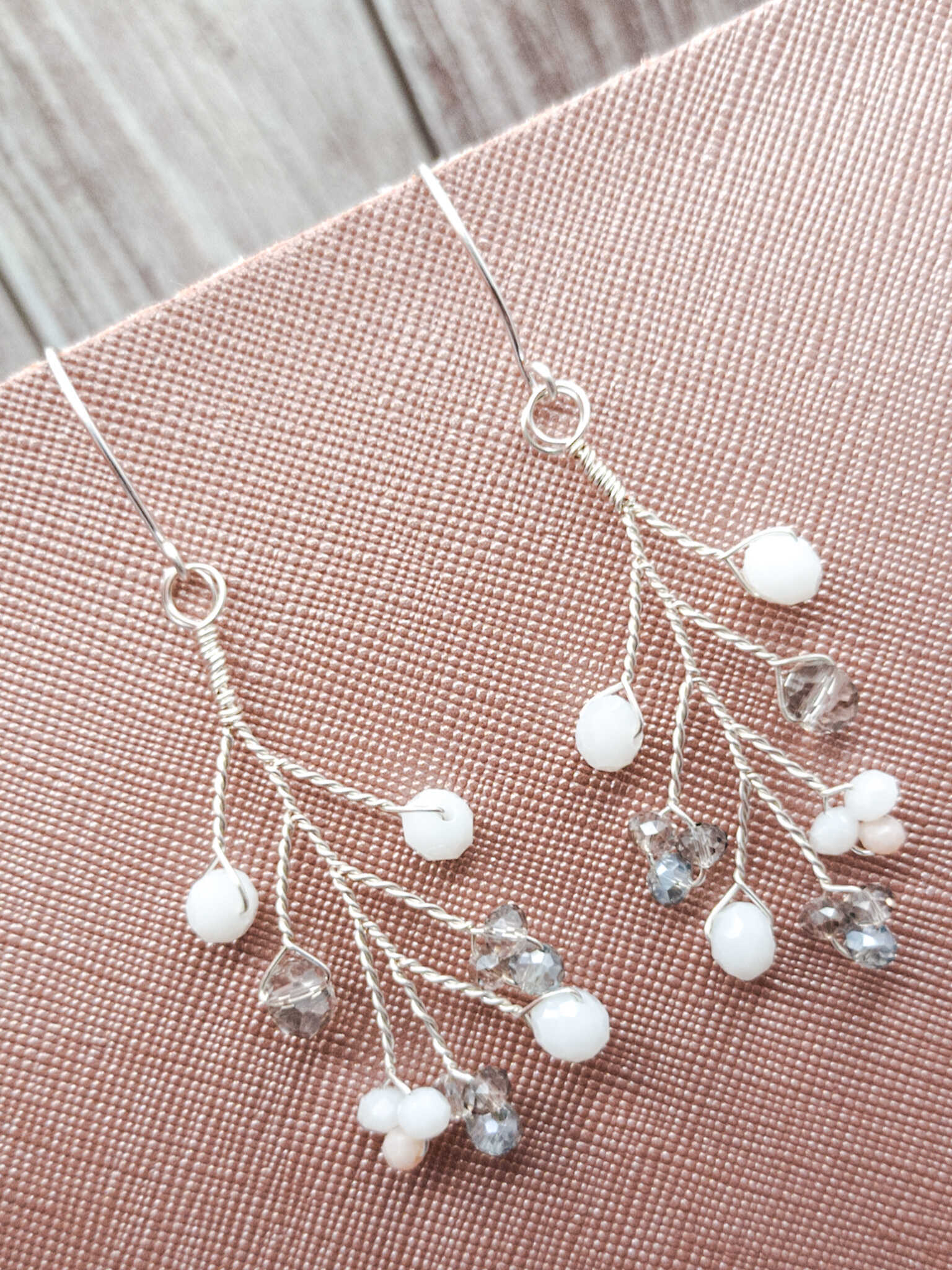 tocado rose-Plateado con blanco y gris