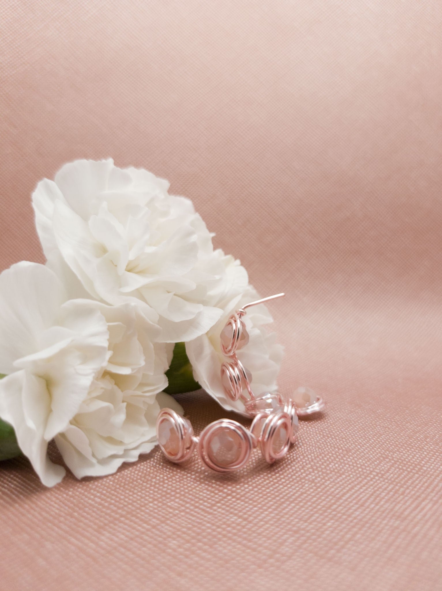 aretes nana-oro rosa con rosado 6mm