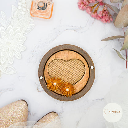 Tocado Tara | Diadema Flexible Dorada Con Aretes De Flor