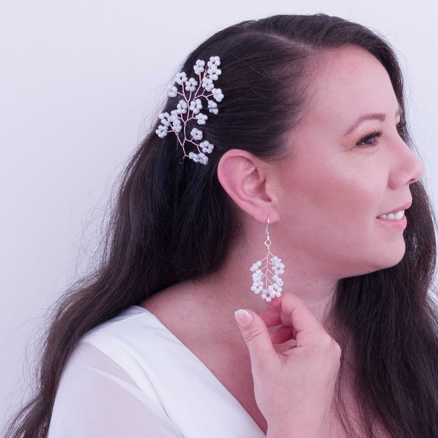 tocado caro-Oro rosa con blanco