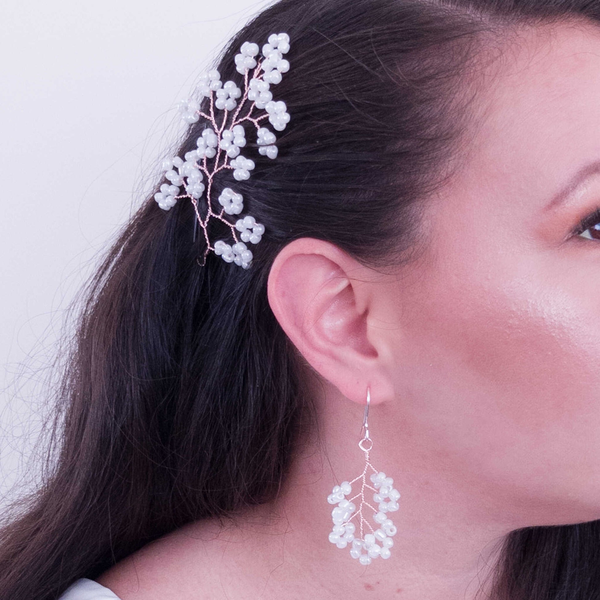 tocado caro-Oro rosa con blanco