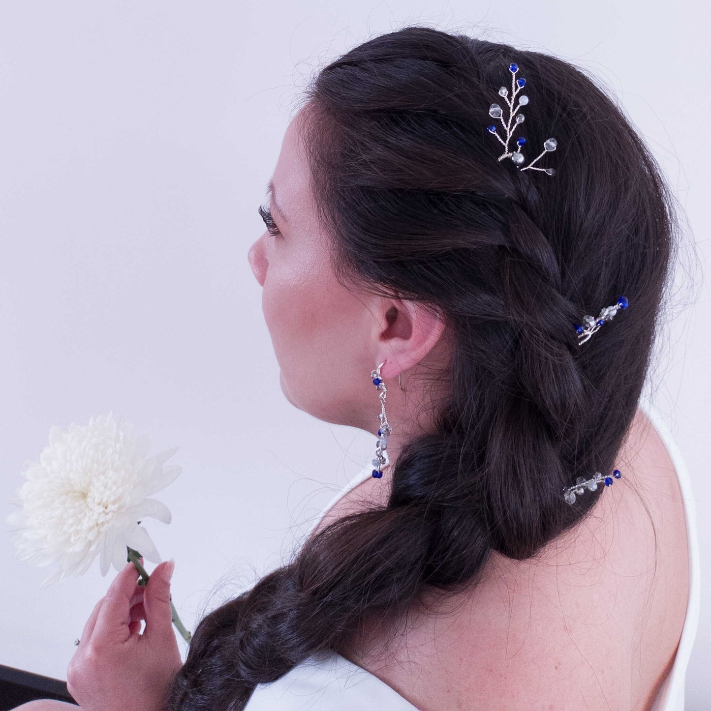 Tocado Ema | Trío Headpins Con Aretes a Juego