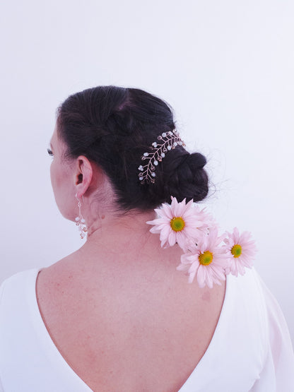 tocado rose-Oro rosa con blanco y ámbar