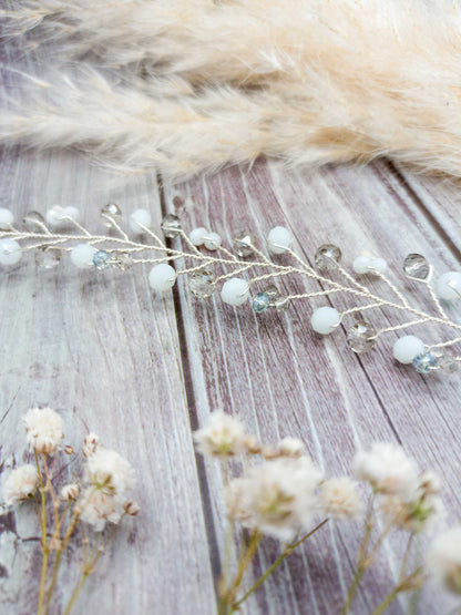 tocado rose-Plateado con blanco y gris