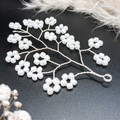 tocado caro-Plateado con blanco