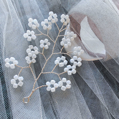 tocado caro-Plateado con blanco