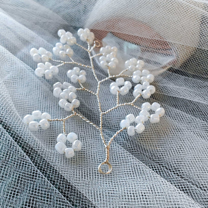 tocado caro-Plateado con blanco