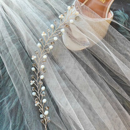 tocado rose-Plateado con blanco y gris