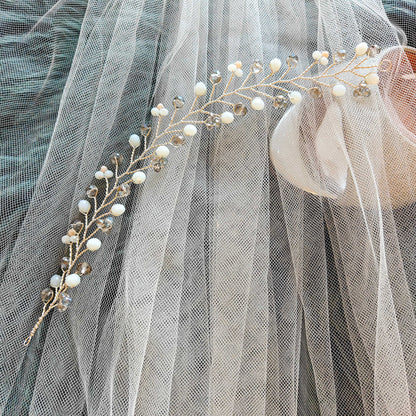 tocado rose-Plateado con blanco y gris